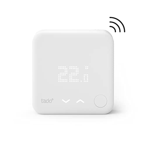 tado° Funk-Temperatursensor – Wifi Zusatzprodukt für smarte Heizkörperthermostate – digitale Raumtemperaturmessung für optimale Heizkörpersteuerung per App – einfache Installation – Heizkosten sparen