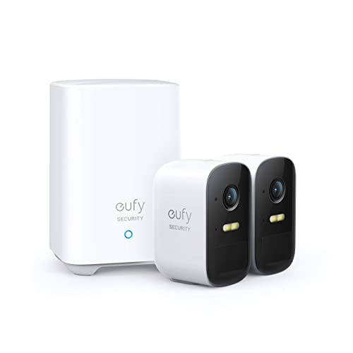 eufy Security eufyCam 2C 2+1, kabellose Überwachungskamera für draußen, 180 Tage Akkuleistung, HD 1080p, IP67 wetterfest, Nachtsicht, Kompatibel mit HomeKit, Doppel-Kamera-Set, gebührenfreie Nutzung