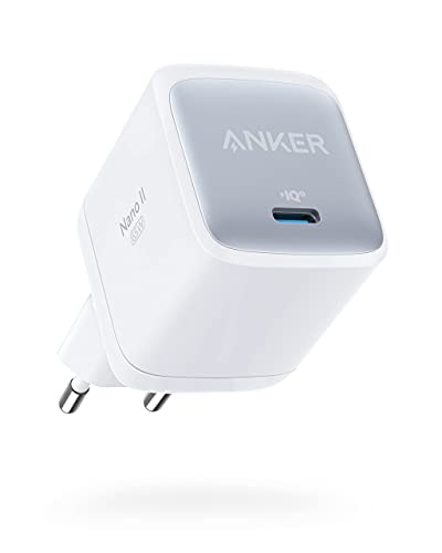 Anker Nano II 65W USB-C Ladegerät Netzteil mit Schnellladeleistung, GaN II Technologie, Kompatibel mit MacBook Pro/Air, Galaxy S20/S10, iPhone 15/Pro, iPad Pro, Pixel (Weiß)