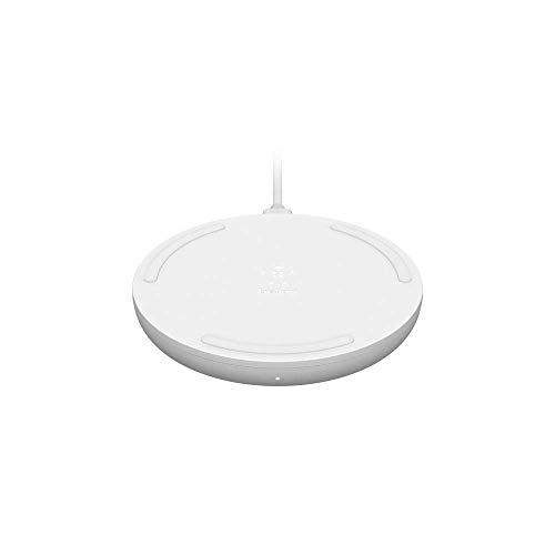 Belkin drahtloses BoostCharge Ladepad, 10 W (Qi-Zertifikat, Schnellladegerät für iPhone 13, 13 Pro, 13 Pro Max, 13 mini und ältere Modelle, Samsung, Google etc.), Weiß