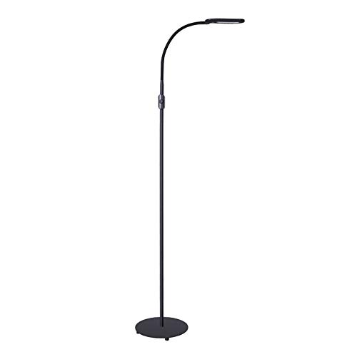 AUKEY LED Stehlampe, 3 Farbtemperaturen & Dimmbare Helligkeitsstufen, Augenschonende Moderne Standleuchte für Wohnzimmer, Schlafzimmer und Büro, schwarz