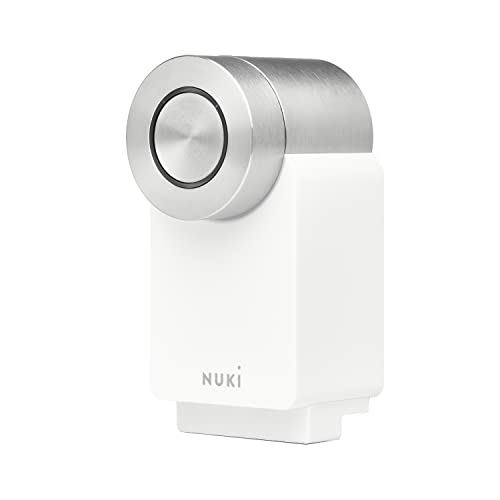 Nuki Smart Lock 3.0 Pro, smartes Türschloss mit WiFi-Modul für Fernzugriff, elektronisches Türschloss macht das Smartphone zum Schlüssel, mit Akku Power Pack, AV-TEST-geprüft, weiß