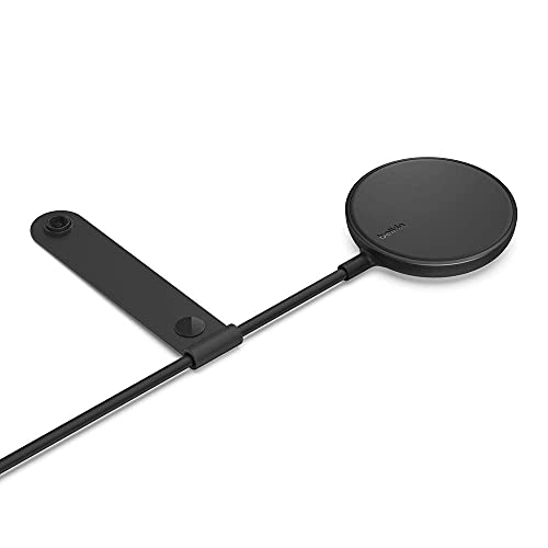 Belkin drahtloses Ladegerät, kompatibel mit MagSafe (mit 2-m-Kabel, für die iPhone 12 Serie und andere MagSafe-fähige Geräte, Netzteil nicht enthalten) – Schwarz