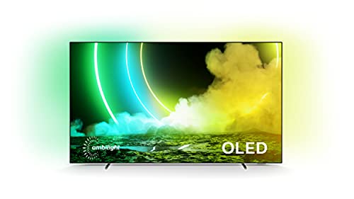 Philips Ambilight TV 65OLED705/12 65-Zoll OLED TV (4K UHD, P5 Perfect Picture Engine, Dolby Vision∙Atmos, HDR 10+, Sprachassistent, Android TV) Chrom (2020/2021 Modell)