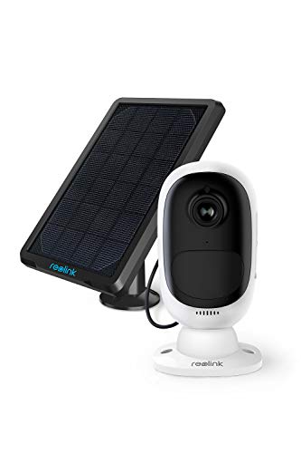 Reolink Überwachungskamera Argus 2 + Solarpanel, 1080p kabellose WLAN IP Kamera mit wiederaufladbarer Batterie, 2-Wege-Audio und SD Kartenslot für Außen, kostenlose App und PC-Client