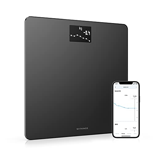 Withings Body – WLAN-Smart-Waage mit BMI-Funktion, digitale Personenwaage, App-Synchronisierung via Bluetooth oder WLAN