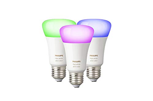 Philips Hue White and Color Ambiance E27 LED Lampe Dreierpack, dimmbar, bis zu 16 Millionen Farben, steuerbar via App, kompatibel mit Amazon Alexa (Echo, Echo Dot)