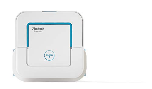 iRobot Braava Jet 240 Wischroboter mit Präzisions-Sprühstrahl, 3 in 1: Trocken-, Feucht- und Nassreinigung, Ideal für Bad und Küche, Einwegtücher und waschbare Tücher, SPOT Clean-Funktion