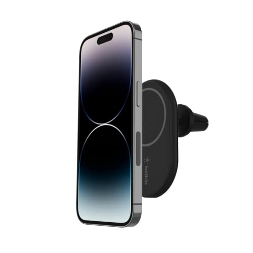 Belkin BoostCharge drahtloser magnetischer Kfz-Telefon-Halter, Kfz ladegerät, Auto Ladegerät, kompatibel mit MagSafe-fähigem iPhone 16, iPhone 15, iPhone 14, iPhone 13, iPhone 12 (inkl. Kabel)