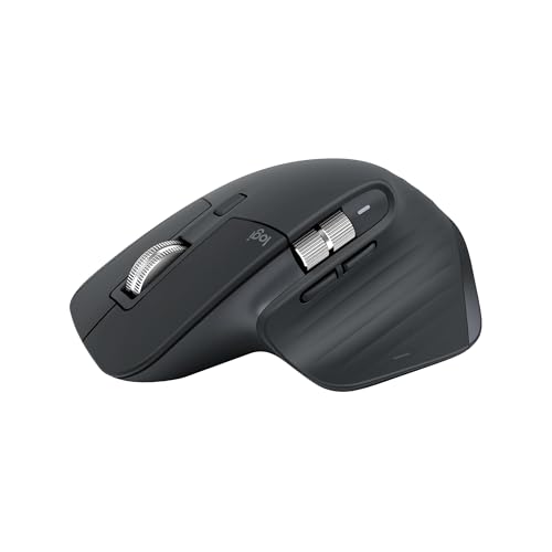 Logitech MX Master 3S – kabellose Performance-Maus mit ultraschnellem Scrollen, ergonomisch, 8K DPI, Glass Tracking, leises Klicken, USB-C, Bluetooth, Windows, Linux, Chrome – Dunkelgrau, 1er Pack