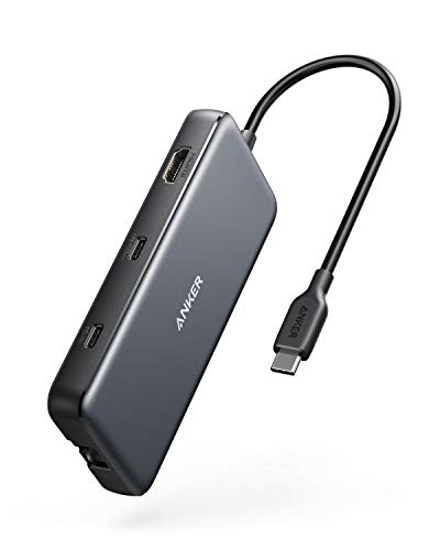 Anker 8-in-1 USB-C Hub, PowerExpand USB-C Adapter, 100W Power Delivery, 4K 60Hz HDMI, 10Gbps USB-C & 2 USB-A Datenports, Ethernet-Port, microSD & SD Speicherkartenleser, für MacBook Pro und mehr