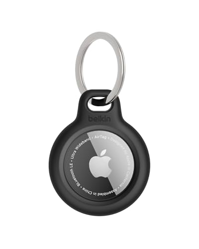 Belkin AirTag Hülle mit Schlüsselanhänger (Secure Holder Schutzhülle für Air Tag, Accessoire mit Kratzschutz) – Schwarz