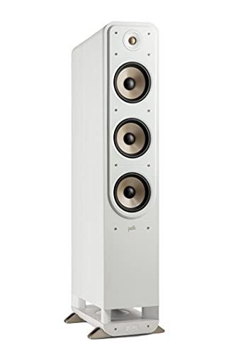 Polk Audio Signature Elite ES60 hochauflösender HiFi Standlautsprecher fürs Heimkino, Hi-Res zertifiziert, kompatibel mit Dolby Atmos und DTS:X (Stück), Weiß