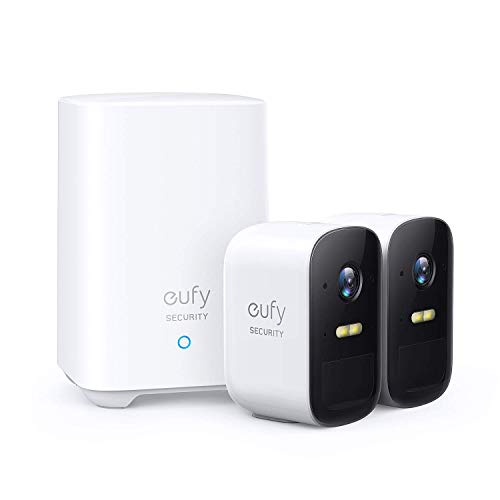 eufy Security eufyCam 2C, kabelloses Sicherheitssystem, 180 Tage Akkuleistung, HD 1080p, IP67 wetterfest, Nachtsicht, Kompatibel mit HomeKit, Doppel-Kamera-Set, ohne monatliche Gebühren