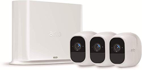 Arlo Pro2 Smart Home 3 HD-Überwachungskameras & Sicherheitsalarm (130 Grad Blickwinkel, kabellos, WLAN, Bewegungsmelder, Innen/Außen, Nachtsicht, wetterfest, 2-Wege Audio) weiß, VMS4330P