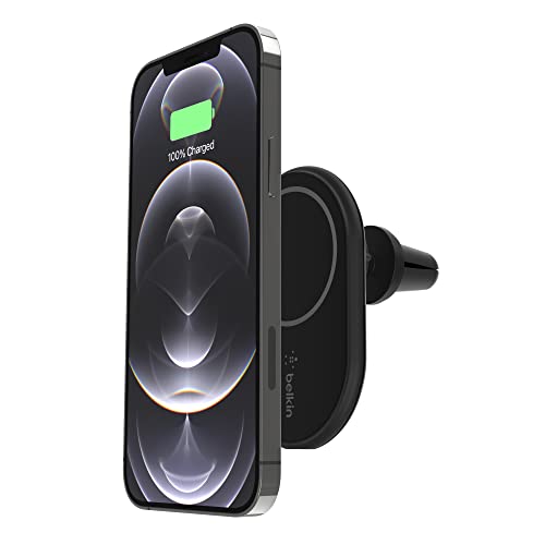Belkin BoostCharge drahtloser magnetischer Kfz-Telefon-Halter, kompatibel mit MagSafe-fähigem iPhone 14/14 Plus, 13, 12, Pro, Max, mini, und anderen Geräten (inkl. Kabel)