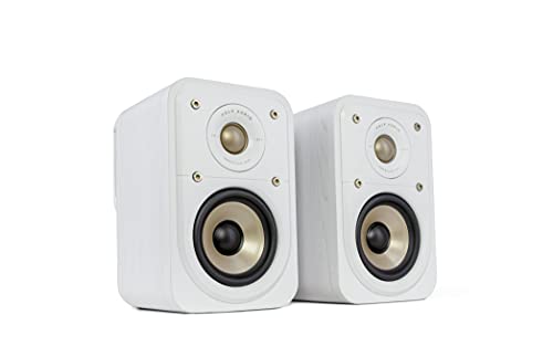 Polk Audio Signature Elite ES10 hochauflösende Surroundlautsprecher fürs Heimkino, Stereo Lautsprecher, Satelliten-Lautsprecher, HiFi, kompatibel mit Dolby Atmos und DTS:X (Paar), Weiß