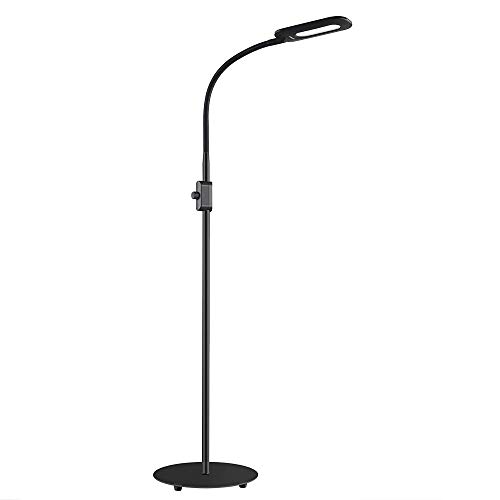 AUKEY LED Stehlampe, 3 Farbtemperaturen & Dimmbare Helligkeitsstufen, Augenschonende Moderne Standleuchte für Wohnzimmer, Schlafzimmer und Büro, schwarz