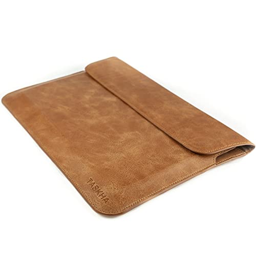 Taskha MacBook Hülle [Echtleder] 2022 MacBook 15 Zoll, Air M1 Pro | Laptoptasche Leder Laptop Zubehör Laptophülle Hülle Case Tasche Sleeve Bag Notebook | Braun | Jetzt Unikat bestellen!