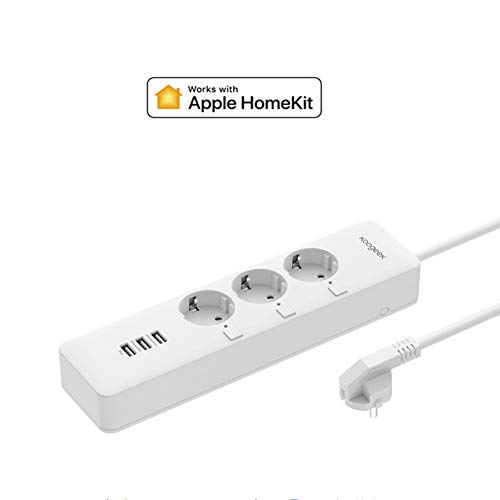 Homekit Steckdosenleiste, Koogeek Wifi Smart Mehrfachsteckdose Funktioniert mit Apple Homekit-Fernbedienung, Zeiteinstellung, Stromstatistik, unabhängige Steuerung