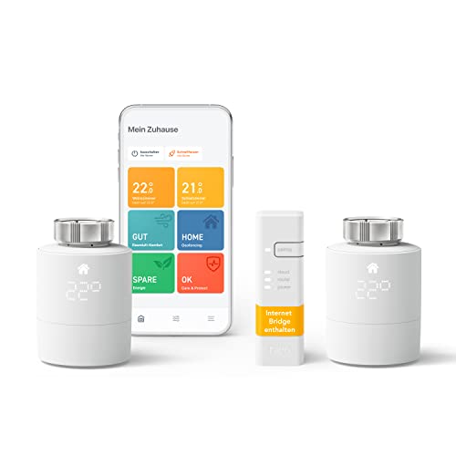 tado° smartes Heizkörperthermostat - Wifi Starter Kit V3+, inkl. 2x Thermostat für Heizung - digitale Heizungssteuerung per App - Einfache Installation - kompatibel mit Alexa, Siri & Google Assistant
