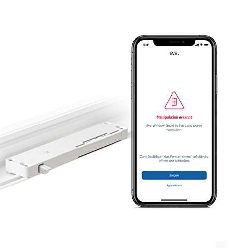 Eve Window Guard - Smarter Fenstersensor mit Einbruchserkennung für Home App, Mitteilungen, automatische Aktivierung einzelner HomeKit-Geräte & Szenen, Bluetooth, keine Bridge (Apple HomeKit)