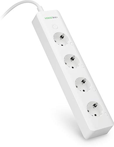 VOCOlinc VP2 - Smarte Wi-Fi-Mehrfachsteckdosenleiste, 4 unabhängige Stecker bis 2300 W, Ladezubehör Kompatibel mit Google / Alexa / Apple Homekit, Überlastungsschutz, Fernzugriff