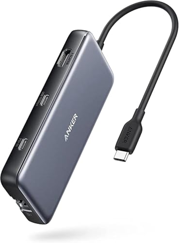 Anker 555 USB-C Docking Hub (8-in-1) PowerExpand Adapter, 100W Power Delivery, 4K 60Hz HDMI,10Gbps USB-C & 2 USB-A Datenports, Ethernet-Port, microSD & SD Speicherkartenleser, für MacBook Pro und mehr
