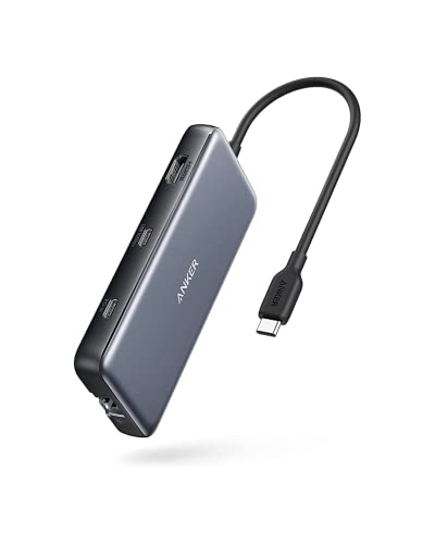 Anker 555 USB-C Docking Hub (8-in-1) PowerExpand Adapter, 100W Power Delivery, 4K 60Hz HDMI,10Gbps USB-C & 2 USB-A Datenports, Ethernet-Port, microSD & SD Speicherkartenleser, für MacBook Pro und mehr