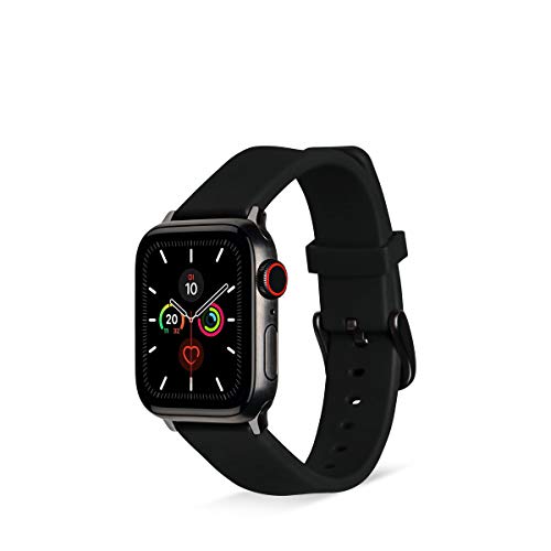 Artwizz WatchBand Silicone Armband kompatibel mit Apple Watch Series 7 [45mm] SE 6 5 4 [44mm] 3 2 1 [42mm] - Silikon Ersatzarmband mit Adapter - Black