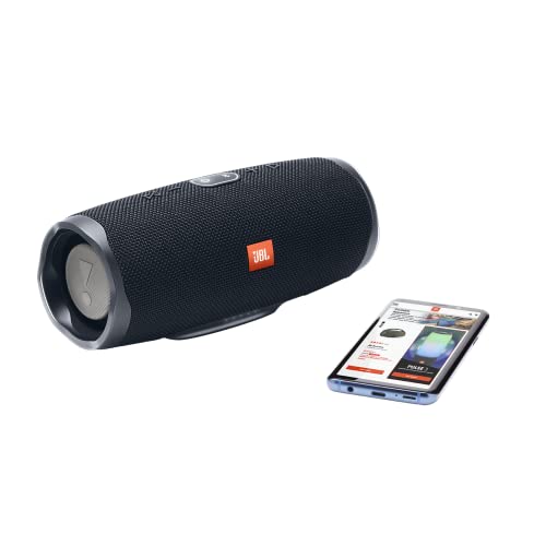 JBL Charge 4 Bluetooth-Lautsprecher - Schwarz – Wasserfeste, portable Boombox mit integrierter Powerbank – Mit nur einer Akku-Ladung bis zu 20 Stunden kabellos Musik streamen