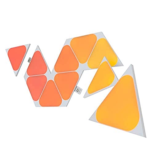 Nanoleaf Shapes Mini Triangle Erweiterungspack, 10 zusätzliche Dreieckigen Mini LED Panels - Smarte Modulare RGBW WLAN 16 Mio. Farben Wandleuchte Innen, Musik & Bildschirm Sync, Funktioniert mit Alexa