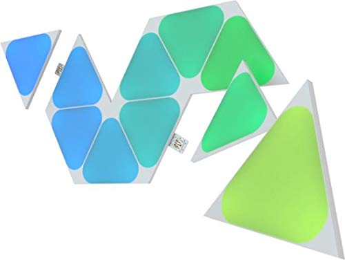 Nanoleaf Shapes Mini Triangle Erweiterungspack, 10 zusätzliche Dreieckigen Mini LED Panels - Smarte Modulare RGBW WLAN 16 Mio. Farben Wandleuchte Innen, Musik & Bildschirm Sync, Funktioniert mit Alexa