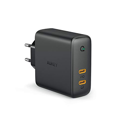 AUKEY USB C Ladegerät 60W Wandladegerät, Power Delivery Ladegerät mit Dynamic Detect & GaN Tech, USB-C Netzteil für MacBook Pro/Air, iPhone 11 Pro Max, Dell XPS 13, HP Spectre, Nintendo Switch usw