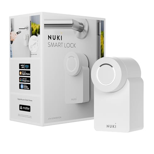 Nuki Smart Lock 3.0, smartes Türschloss für schlüssellosen Zutritt ohne Umbau, nachrüstbares elektronisches Türschloss, AV-TEST-zertifiziert, weiß