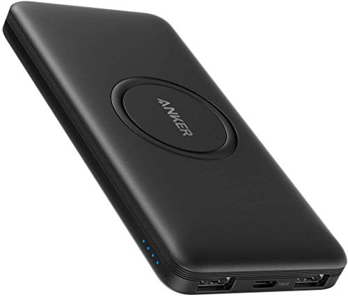 Anker PowerCore 10000mAh Wireless Powerbank mit USB-C Eingang, externer Akku, hohe Kapazität, kompatibel mit iPhone 11, Samsung, iPad 2020 Pro, AirPods, und mehr.
