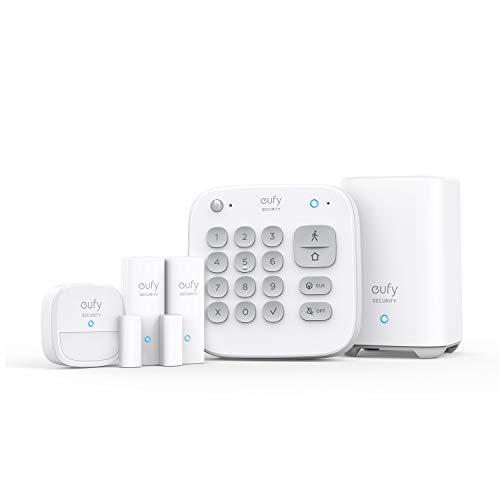 eufy Security 5-teiliges Smart Home Set, Sicherheitssystem mit Bewegungssensor, 2 Diebstahl-Sensoren, Alarmsystem, mit App, kompatibel mit eufyCam, Steuert andere HomeBase Überwachungsgeräte