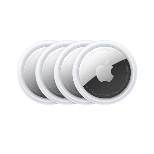 Apple AirTag 4er Pack - Finde und behalte Deine Sachen im Blick: Schlüssel, Geldbörsen, Gepäck, Rucksäcke und mehr. Einfaches Einrichten mit iPhone oder iPad. Austauschbare Batterie