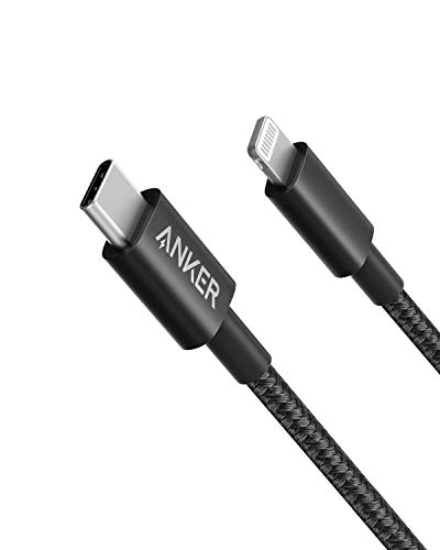 Anker 331 USB-C auf Lightning Kabel, New Nylon USB-C auf Lightning Ladekabel (100cm), Geeignet für iPhone 13 13 Pro 12 Pro Max 12 11 X XS XR 8 Plus, AirPods Pro, Unterstützt Power Delivery (Schwarz)
