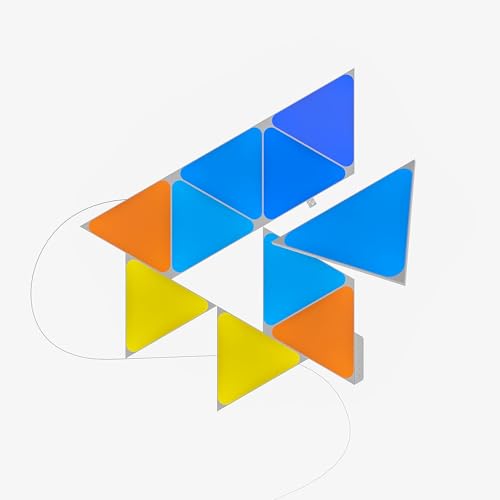 Nanoleaf Shapes Mini Triangle Erweiterungspack, 10 zusätzliche Dreieckigen LED Panels - Smarte Modulare RGBW WLAN 16 Mio. Farben Wandleuchte Innen, Musik & Bildschirm Sync, Funktioniert mit Alexa