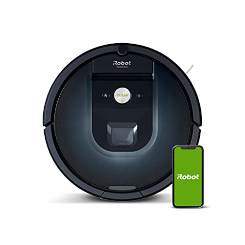 iRobot Roomba 981 Saugroboter mit 3-stufigem Reinigungssystem, Raumkartierung, Teppich-Turbomodus, zwei Multibodenbürsten, WLAN Staubsauger Roboter für Hartböden, Teppiche und Tierhaare, App-Steuerung