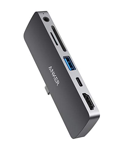 Anker PowerExpand Direct 6-in-1 USB-C Hub für iPad Pro, mit 60W Power Delivery, 4K@60Hz HDMI Eingang, 3.5mm Audio-Eingang, USB 3.0 Port, SD & microSD Speicherkartenplatz