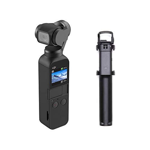 DJI Osmo Pocket Version 2-3-Achsen Gimbal Stabilisator Stabilizer mit integrierter Kamera + Osmo Pocket ausziehbare Verlängerungsstange