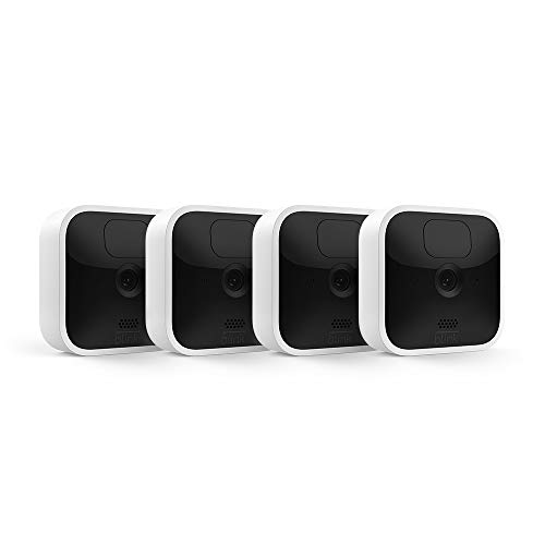 Blink Indoor – kabellose HD-Sicherheitskamera mit zwei Jahren Batterielaufzeit, Bewegungserfassung und Zwei-Wege-Audio, funktioniert mit Alexa | System mit vier Kameras