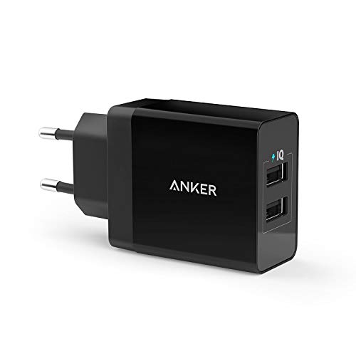 Anker 24W 2-Port USB Ladegerät mit PowerIQ Technologie für iPhone, iPad, Galaxy, Nexus, HTC, Motorola, LG und viele mehr (Schwarz)