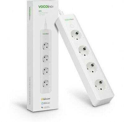 VOCOlinc VP2 - Smarte Wi-Fi-Mehrfachsteckdosenleiste, 4 unabhängige Stecker bis 2300 W, Ladezubehör Kompatibel mit Google / Alexa / Apple Homekit, Überlastungsschutz, Fernzugriff