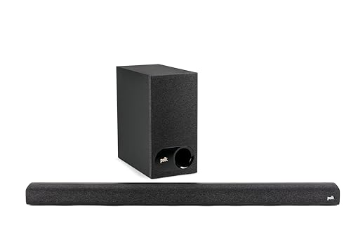 Polk Audio MagniFi 2 Heimkino-System, TV Soundbar mit Subwoofer, 5.1 Dolby Digital Decoding, DTS, Bluetooth, WLAN, Google Chromecast, HDMI ARC, 4K HDR, AUX, optischer Eingang