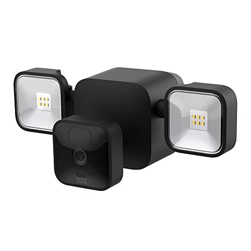 Blink Outdoor + Floodlight – kabellose, batteriebetriebene Flutlicht-Halterung und smarte HD-Überwachungskamera, 700 Lumen, Bewegungserfassung, Einrichtung in wenigen Minuten – 1 Kamera-Set