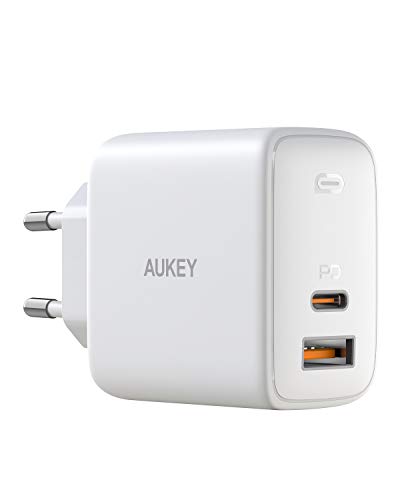 AUKEY Omnia USB C Ladegerät 65W Power Delivery 3.0, USB-C Netzteil mit GaNFast Tech & Dynamic Detect, Schnelles PD Ladegerät für 13''MacBook Pro, iPad Pro, iPhone SE, Google Pixel 4XL, Nintendo (Weiß)