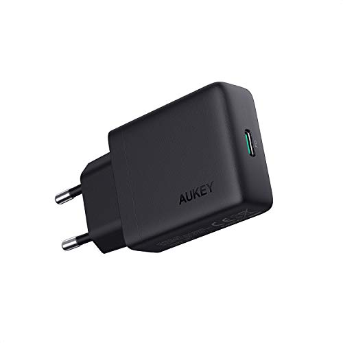 AUKEY USB C Ladegerät 27W mit Power Delivery 3.0, USB Netzteil Kompatible mit MacBook, iPad Pro Air, iPhone SE, Google Pixel 4XL, Nintendo Switch, AirPods Pro, Samsung Galaxy S10/S9, LG, Sony, Huawei